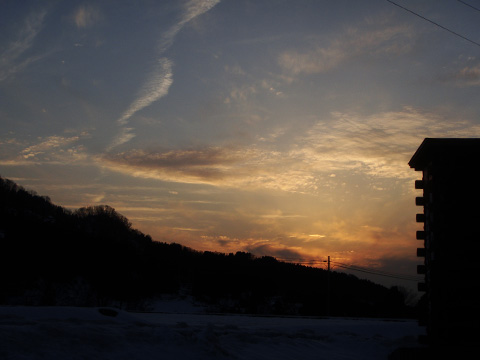 早川の夕日