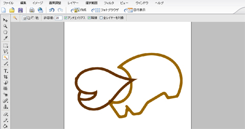 輪郭を縁取る