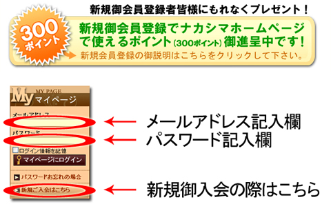 会員ページの説明