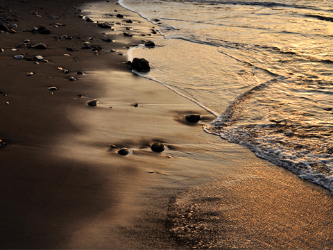 オレンジの砂浜