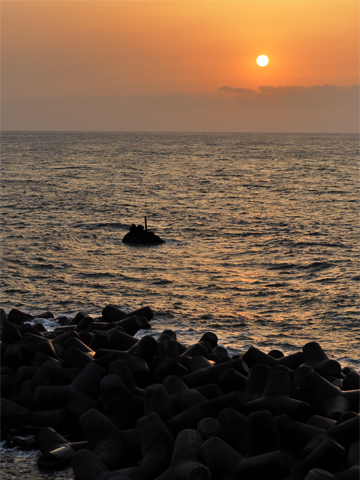 弁天岩頂上からの夕焼け