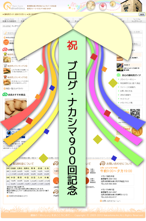 ブログ・ナカシマ９００回記念