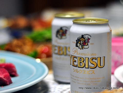 白いエビスビール