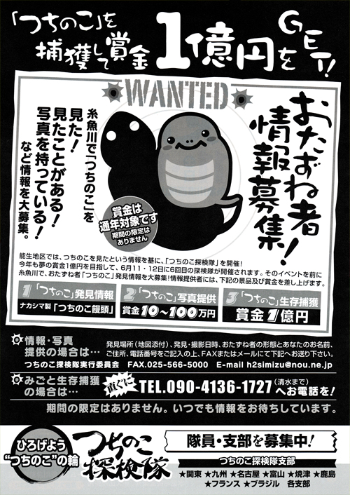 つちのこ探検隊パンフレット裏