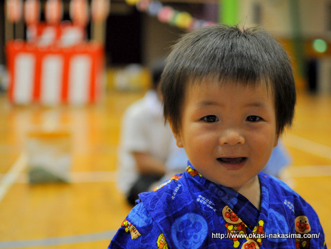 息子盆踊り会場にて