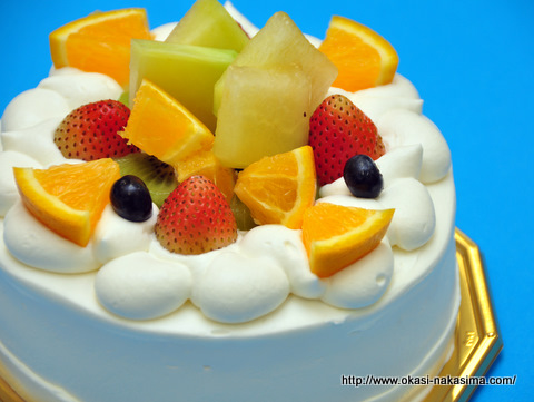 完成したデコレーションケーキ