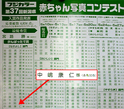 赤ちゃん写真コンテストの結果 赤ちゃん写真コンテストの結果