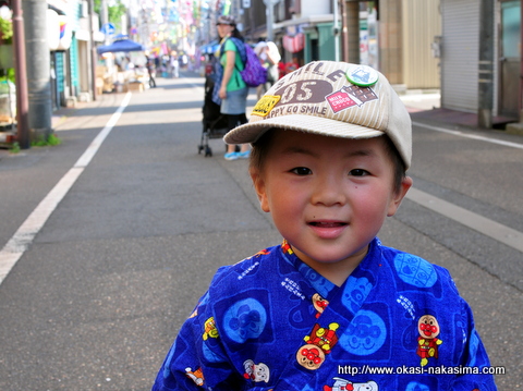 息子の甚平姿