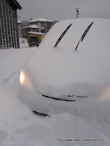 雪に埋もれる車