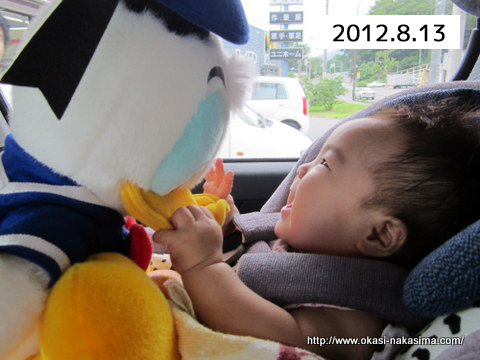 ぬいぐるみと遊ぶ