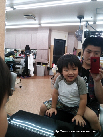 息子と美容室