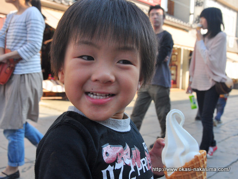 アイスをゲットした息子