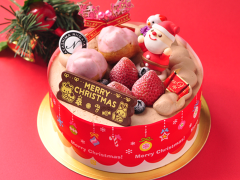 2013年クリスマスケーキ「サンタさんからの贈り物（生チョコクリーム）」