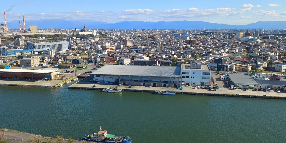 万代島ビル11階から望む新潟市の景観