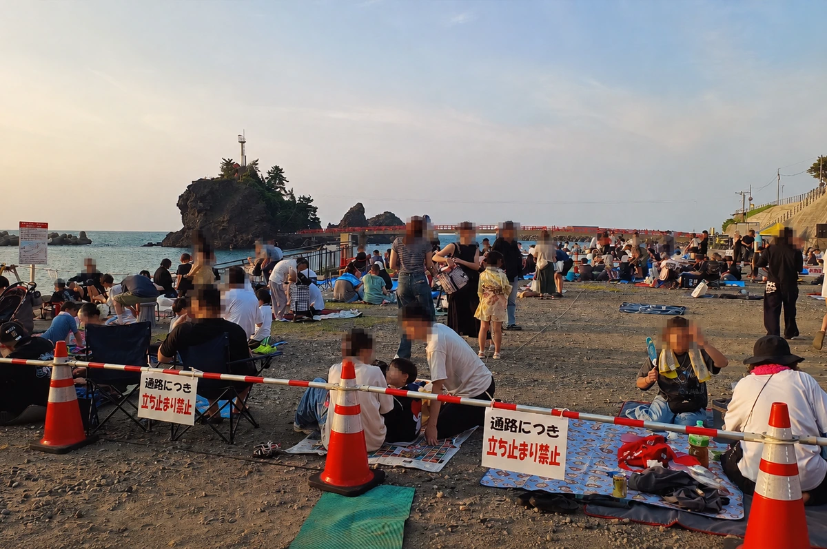 能生ふるさと海上花火大会会場